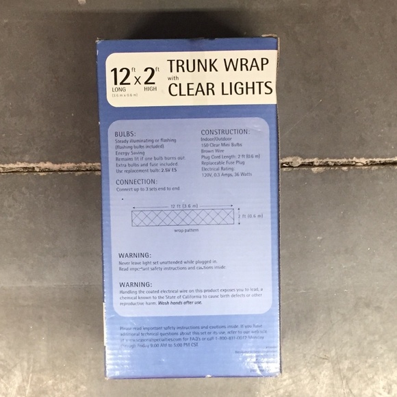 LOT of 3 Boxes of NEVER USED Clear Trunk Wrap Clear Mini Lights - Picture 3 of 4